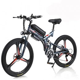 Hyuhome Folding Electric Mountain Bike Hyuhome Electric Bike for Adult Men Women, Folding Bike 250W / 350W 36V 10A 18650 Lithium-Ion Battery Foldable 26" Mountain E-Bike with 21-Speed Shimano Transmission System Easy To Folding (Gray, 350W)