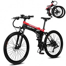 HZYK Bike HZYK Electric Mountain Bike 400w 26'' Folding Professional Electric Bicycle With Removable 48v 10ah Lithium-Ion Battery 30 Speed Shifter For Adults, Red 1