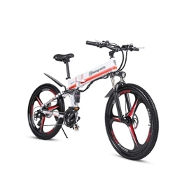 INVEES Folding Electric Mountain Bike INVEESzxc Electric Bicycle New off-road electric bike lithium battery foldable mountain electric bike (Color : White)