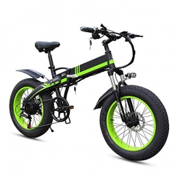 Jieer Folding Electric Mountain Bike JIEER Ebikes for Adults, Folding Electric Bike MTB Dirtbike, 20" 48V 10Ah 350W, Foldable Electric Bycicles Adjustable Lightweight Alloy Frame E-Bike for Sports Cycling Travel Commuting-Green