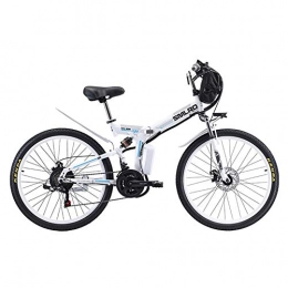 Jieer Folding Electric Mountain Bike JIEER Electric Mountain Bike 26" Wheel Folding Ebike LED Display 21 Speed Electric Bicycle Commute Ebike 500W Motor, Three Modes Riding Assist, Portable Easy To Store for Adult-White