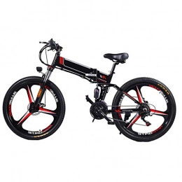 Jieer Folding Electric Mountain Bike JIEER Electric Mountain Bike Folding Ebike 350W 48V Motor, LED Display Electric Bicycle Commute Ebike, 21 Speed Magnesium Alloy Rim for Adult, 120Kg Max Load, Portable Easy To Store-Black