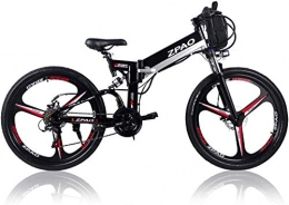 JINHH Bike JINHH 21 Speed Folding Electric Bicycle, 48V 10.4Ah Lithium Battery, 350W 26 Inch Mountain Bike, 5 Level Pedal Assist, Suspension Fork (Color : Double Battery, Size
