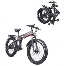 JXXU Folding Electric Mountain Bike JXXU 1000W 26 inch Fat Tire Electric Bicycle Mountain Beach Snow Bike for Adults, Aluminum Electric Scooter 7 Speed Gear E-Bike with Removable 48V12.8A Lithium Battery (Color : B)