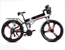 JXXU Folding Electric Mountain Bike JXXU 26'' Electric Mountain Bike with Removable Dual Battery Large Capacity Lithium-Ion Battery (48V 350W), Folding Electric Bike 21 Speed Gear and Three Working Modes (Color : A)