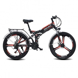 JXXU Folding Electric Mountain Bike JXXU 26" Folding Ebike, 300W Electric Mountain Bike for Adults 48V 10AH Lithium Ion Battery Pedal Assist E-MTB with 90KM Battery Life, GPS Positioning, 21-Speed (Color : B)