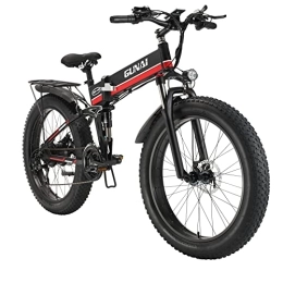 KELKART Folding Electric Mountain Bike KELKART Electric Mountain Bike 26-Inch Folding Fat Tire Electric Bike with Brushless Motor, with 48V 12.8AH Removable Lithium-ion Battery and Rear Seat