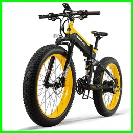 KERS 48V 2A 500W powerful electric Bike 26 inches 4.0 fat tire Ebike, mountain bike folding electric bicycle Yellow