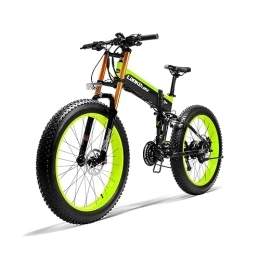 Kinsella Bike Kinsella LANKELEISI XT750 PLUS Big Fork Fat Tire Electric Mountain Bike, Folding E-bike (Green)