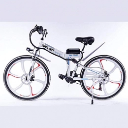 Knewss Folding Electric Mountain Bike Knewss Folding Electric Mountain Bike 26 350W Electric Bike with 48V 10Ah / 13Ah Lithium-Ion Battery Full Suspension 50-60KM Distance-White -350W 10AH 36V