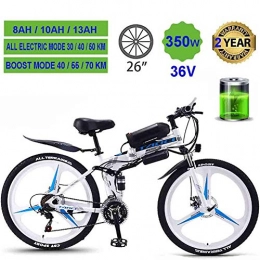 KOWE Bike KOWE Electric Bikes, Foldable Ebikes for Men Women Ladies, 360W 36V All Terrain 26" Mountain Bike, White, 8AH