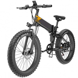 KT Mall Folding Electric Mountain Bike KT Mall 20 Inch Folding Electric Bike Aluminum Alloy Mountain 4.0 Fat Tire Electric Bicycle for Adults, 48V 10Ah Lithium-Ion Battery Hybrid Bike, Maximum Load 200Kg, Black