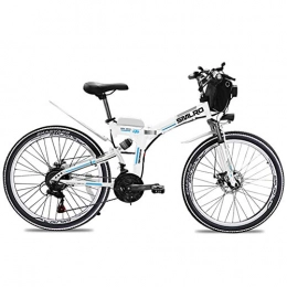 KT Mall Folding Electric Mountain Bike KT Mall 26" Electric Mountain Bike Folding Electric Bike with Removable 48V 500W 13Ah Lithium-Ion Battery for Adult Max Speed Is 40Km / H, White