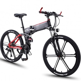 KT Mall Bike KT Mall 26 in Folding Electric Bike 27 Speed Aluminum Alloy Electric Mountain Bike with 36V 8AH Lithium Battery and Shock Absorber 350W High Speed Double Disc Brake E-Bike for Adults, Black