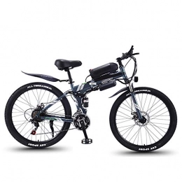 KT Mall Bike KT Mall 26 in Folding Electric Bike for Adults Mountain E-Bike with 350W Motor 21 Speeds High-Carbon Steel Double Disc Brake City Bicycle for Commuting, Short Trip, Gray, 8AH