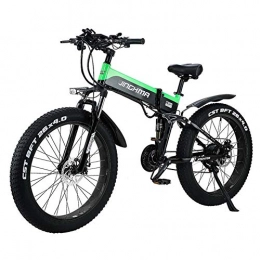 KT Mall Bike KT Mall Electric Mountain Bike 26" Folding Electric Bike 48V 500W 12.8AH Hidden Battery Design with LCD Display Suitable 21 Speed Gear and Three Working Modes, Green