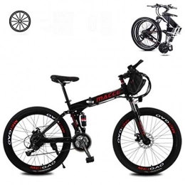 KT Mall Folding Electric Mountain Bike KT Mall Folding Electric Bikes for Adults 26 In with 36V Removable Large Capacity 8Ah Lithium-Ion Battery Mountain E-Bike 21 Speed Lightweight Bicycle for Unisex, Black