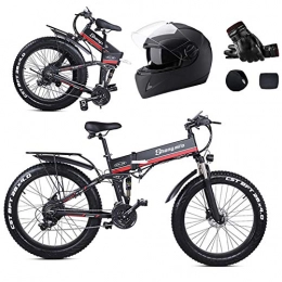 L-LIPENG Bike L-LIPENG 26inch fat Tire Folding Electric Mountain Bike, 1000w Motor Aluminum Frame, 48v 12.8ah Removable Lithium Battery, 21 Speed Shock-Absorbing Mountain Bicycle, Beach Snow Bicycle, Red