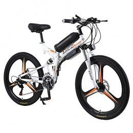L-LIPENG Folding Electric Mountain Bike L-LIPENG 26inch Mountain Electric Bicycle, 21 Speed Shock-Absorbing Mountain Bicycle, 350w City Commuter Ebike, 36v Removable Lithium Battery, High Carbon Steel Folding Electric Bicycle, White, 10ah 45km