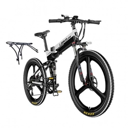 L-LIPENG Folding Electric Mountain Bike L-LIPENG 26inch Mountain Electric Bike, 400w Urban Commuting Electric Bikes for Adults, Removable Lithium Battery, Professional 7 Speed Gears, Aluminium Frame Suspension fork Beach Snow Ebike, Black
