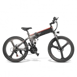 LaKoos 2 wheel electric bike 26-inch wheels 48V lithium battery folding electric mountain Mobility assistance bike-black_26