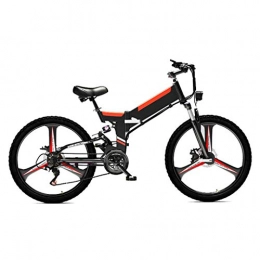 LAOHETLH Folding Electric Mountain Bike LAOHETLH 24-inches Folding Electric Mountain Bike Full Suspension 21 Speed Electric Bicycle 48V 10Ah Lithium-Ion E-Bike Power Supply 350W Motor Aluminum Alloy Adult Bicycle