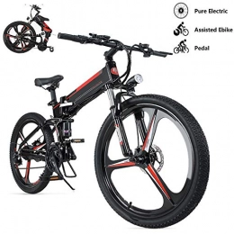 LAOHETLH Folding Electric Mountain Bike LAOHETLH Folding Mountain Bike 26-Inches Electric Bicycle 21 Speed Gear E-Bike With Removable 12ah Lithium-Ion Battery Of Electric Mountain Bike, Power Supply 350w Motor Electric Bicycles For Adults