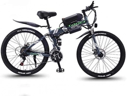 LBYLYH Folding Electric Mountain Bike LBYLYH Adults Folding electric mountain bike, 350W snow bikes, Detachable 36V 10Ah lithium-ion battery, Premium Fully 26 inch electric, Gray, 21 speed