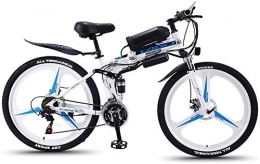 LBYLYH Bike LBYLYH Folding Adult Electric Mountain Bike, 350W Schnee Bikes, Abnehmbare 36V 8AH Lithium-Ionen-Akku, Premium Full Suspension, White, 21 speed