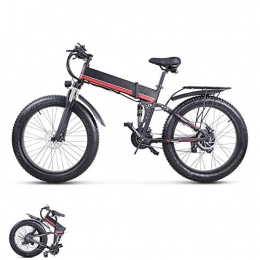 LCLLXB Folding Electric Mountain Bike LCLLXB Electric Bikes for Adult, Electric bicycle fat tire electric bicycle beach cruiser lightweight folding 48v lithium battery