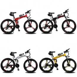 LCPP Folding Electric Mountain Bike LCPP 26'' Folding Electric Mountain Bike Male Female Hybrid Electric Assisted Mountain Bike 36V6.8AH Lithium Battery Magnesium alloy integrated wheel, Black