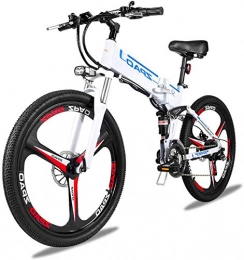 Leifeng Tower Folding Electric Mountain Bike Leifeng Tower High-speed 12.8Ah Electric Bike 26 Inch Folding Electric Bicycle 48V 500W 21 Speed Mountain Ebike Aluminum Alloy Frame Bycycle Eletric (Color : White, Size : 500W12.8Ah)