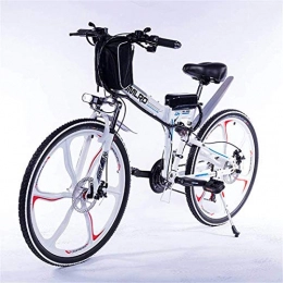 Leifeng Tower Bike Leifeng Tower High-speed Electric Bicycle Assisted Folding Lithium Battery Mountain Bike 27-Speed Battery Bike 350W48v13ah Remote Full Suspension (Color : White, Size : 15AH)