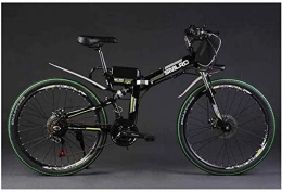 Leifeng Tower Bike Leifeng Tower High-speed Electric Bicycle Folding Lithium Battery Mountain Electric Bicycle Adult Transportation Auxiliary 48V Battery Car (Color : Green, Size : 48V15AH)