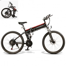 Lhlbgdz Folding Electric Bike 26 Inch Power Assist Electric Bicycle E-Bike 48V 500W Motor,Black