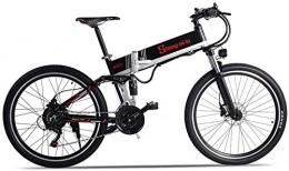 Lincjly Folding Electric Mountain Bike Lincjly 2020 Upgraded M80 500W 48V10.4AH Electric Mountain Bike Full Suspension+ Spare Battery (Color : 500w+Spare Battery)
