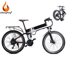 LiRongPing Folding Electric Mountain Bike LiRongPing Folding Electric Mountain Bike for Adult, 350W Motor, Lightweight Electric Bicycle for Work Outdoor Cycling Travel Commute