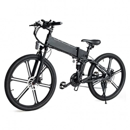LIU Bike Liu 500W Electric Bike for Adults Foldable 20 MPH Mountain Electric Bike 21 Speed 48V 10. 4Ah Folding Electric Bicycle (Color : C)