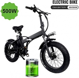 L&J Folding Electric Mountain Bike LJ Electric Folding Bike Fat Tire 20 * 4" with 48V 15Ah Lithium-Ion Battery 500W Motor, Three Riding Modes City Mountain Bicycle
