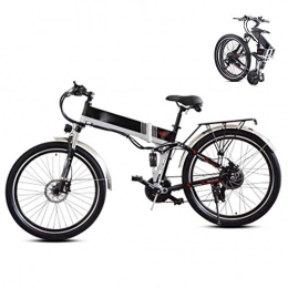 LJYY Folding Electric Mountain Bike LJYY Foldable Mountain Trail Bike, Folding Electric Mountain Bike, 26Inch Electric Bicycle for Adult, Fat Tire Ebike 48V 350W 10.4AH Removable Lithium Battery Assisted MTB Fold up Bike for Adult