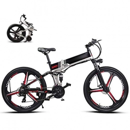 LJYY Bike LJYY Folding Electric Mountain Bike for Adults, 26Inch Unisex E-bike 48V 350W 21 Speed Ebike Removable Lithium Battery Travel Assisted Electric Bike Fat Tire Fold up Snow Bike MAX 40KM / H