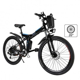 LKLKLK Folding Electric Mountain Bike LKLKLKLK 26" Electric Mountain Bike With Detachable Lithium Ion Battery (36V, 250W) With High Capacity, 21 Speed Gear For Electric Bikes For Adults And Three Working Modes Blue