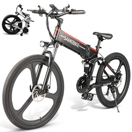 LOKE Electric Bike 26" Electric Folding Bike Folding Ebike With Lithium-Ion Battery,Black