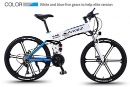 LOO LA Bike LOO LA Ebikes for Adults, Folding Electric Bike MTB Dirtbike, 26" 36V 8Ah 350W, Easy Storage Foldable Electric Bycicles for Men 27 Speed Transmission Gears, Blue