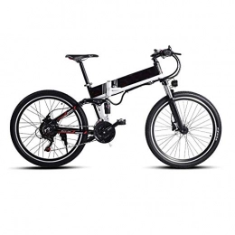LQH Folding Electric Mountain Bike LQH Electric bicycles, 48V 500W mountain bike 21 speed 26 inches, with removable new energy lithium battery (Color : 500WBlack) (Color : 500wblack)