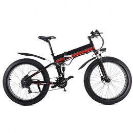 LQH Folding Electric Mountain Bike LQH Electric bike tire 26 inches thick foldable electric bicycle with 48V 12Ah lithium battery movable with the rear seat (Color : Red) (Color : Green)