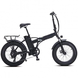 LQH Folding Electric Mountain Bike LQH Electric snow bike 500W 20 inch folding mountain bike, with a disc brake and a lithium battery 48V 15AH (Color : Black) (Color : White)