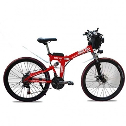LQRYJDZ Folding Electric Mountain Bike LQRYJDZ 26" 350W 48V 8Ah Fat Tire Folding Electric Bike Removable Lithium Battery Beach Snow Bicycle Moped Electric Mountain Bike Powerful Motor Aluminum Frame (Color : Red)