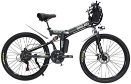 LRXG Folding Electric Mountain Bike LRXG 350W 24 Inch Electric Bicycle Mountain Electric Bikes Beach Snow Bike For Adults, Aluminum Electric Scooter 7 Speed Gear E-Bike With Removable 48V8A Lithium Battery(Color:Black)