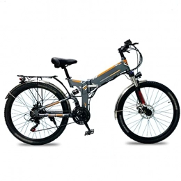 LWL Folding Electric Mountain Bike LWL Electric Bike for Adult 26 inch Tire Ebikes Foldable 48V Lithium Battery E-Bike 500W Mountain Snow Beach Electric Bicycle (Color : Gray)